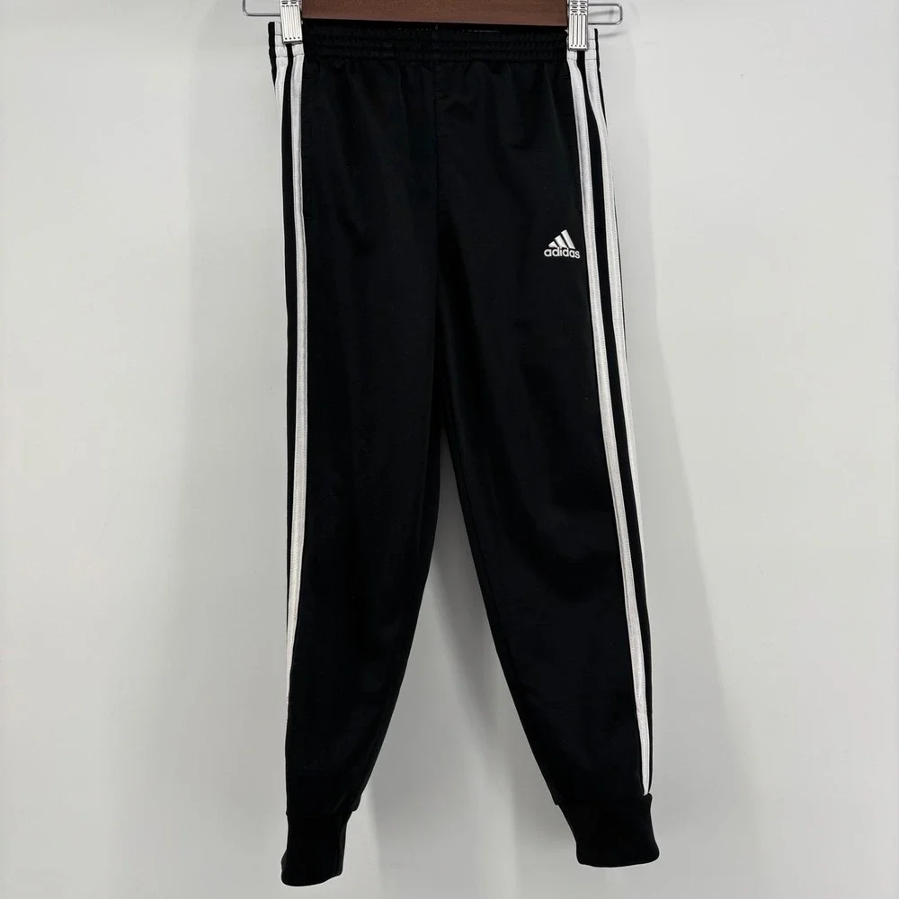 Adidas Kids Tracksuit Set Size 7X Black White 3-Stripe Full‎ Zip Jacket Pants